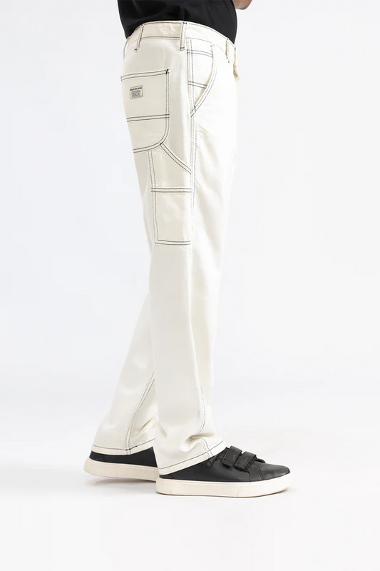 Straight Fit Denim - White